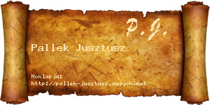 Pallek Jusztusz névjegykártya